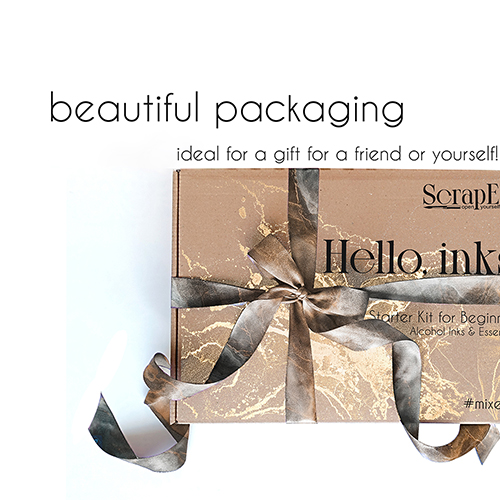 Opakowanie prezentowe zestaw startowy ScrapEgo Hello inks MIXETIVE